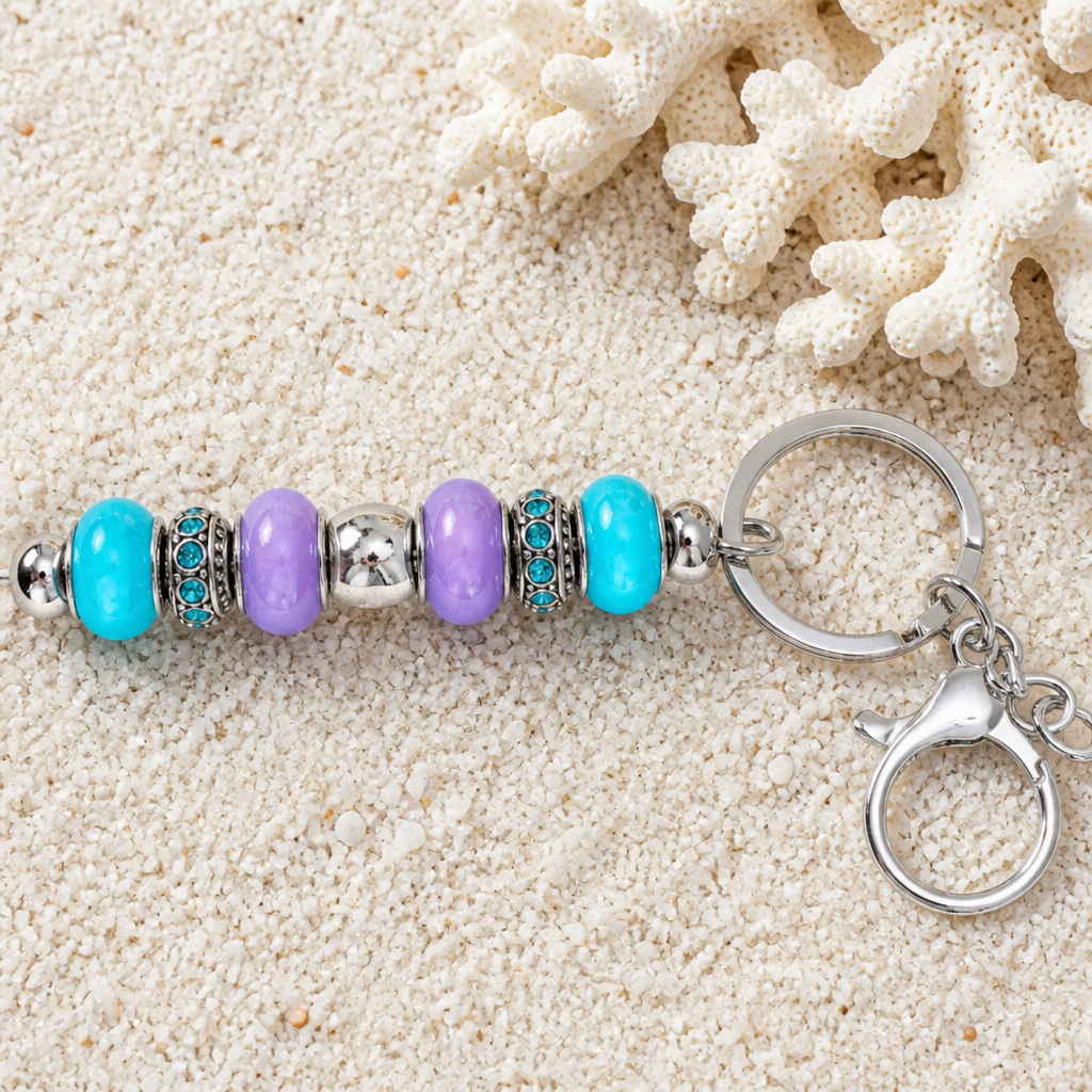Purple and Turquoise key chain
