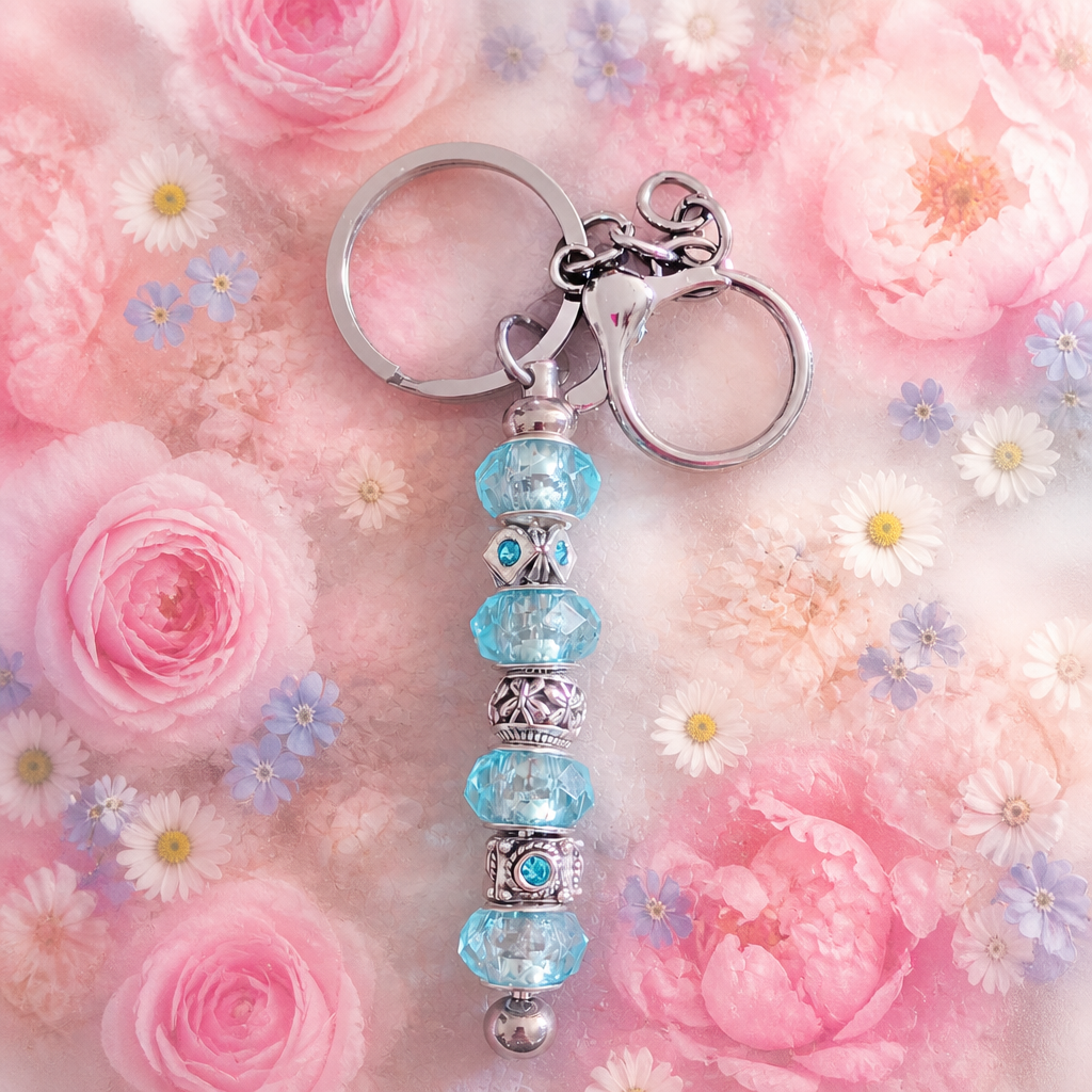 Baby blue key chain